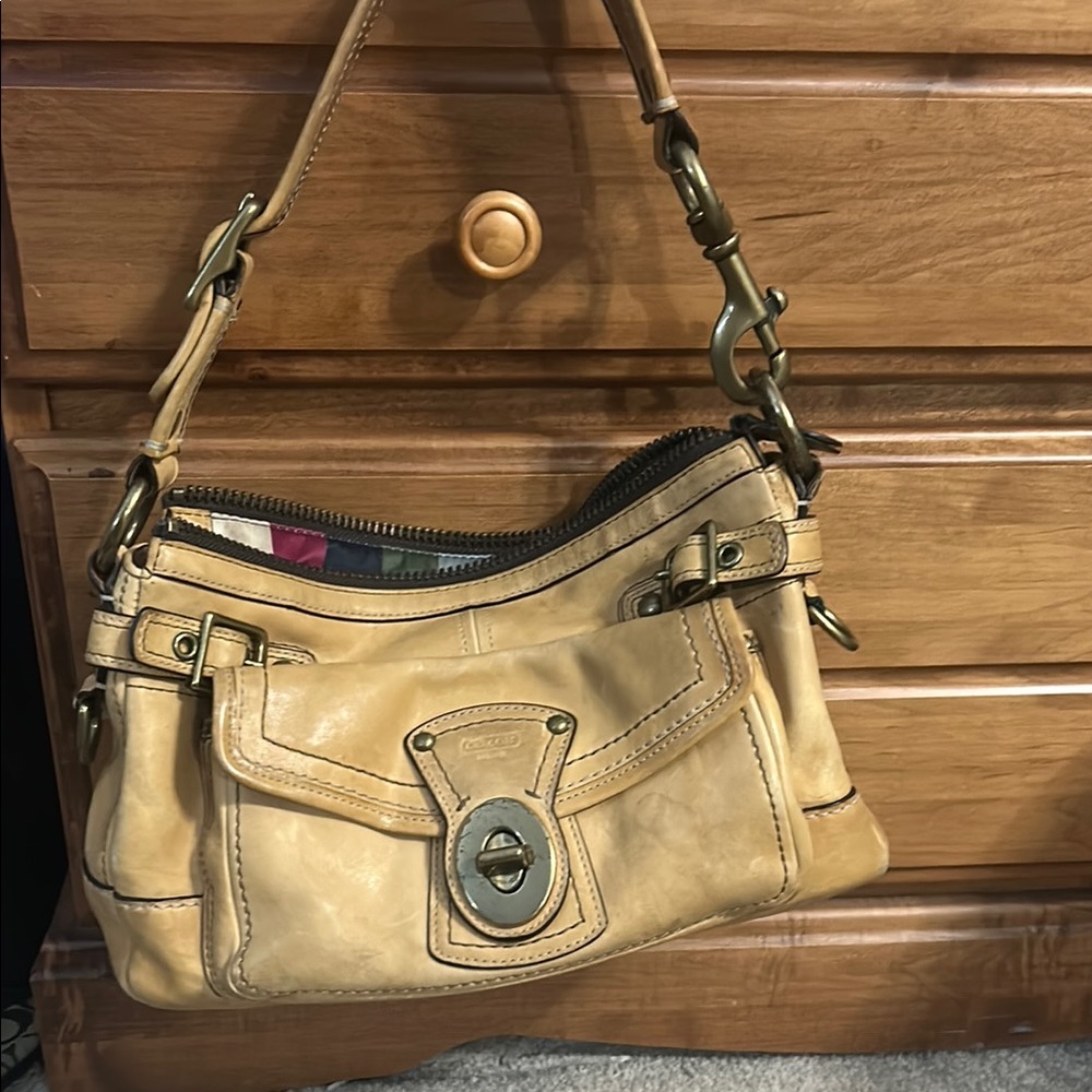 Coach Tan Shoulder Bag with Classic Design